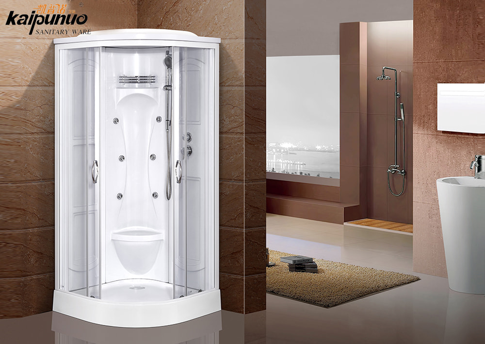 Badkamer met douche en heerlijk schoon wit achterpaneel